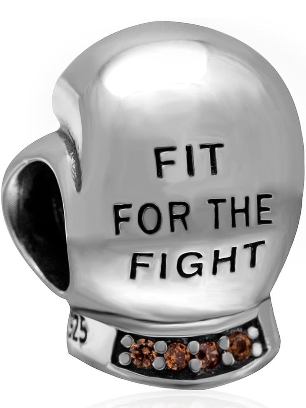 Sterling Silver 'Fit For The Fight' Boxing Glove Charm